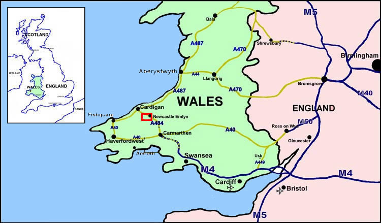 map of wales